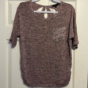 Pink/Gray Maternity Top
